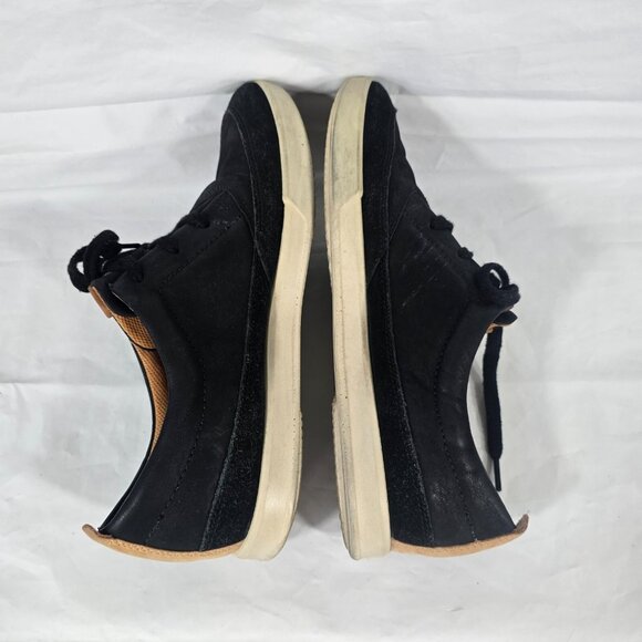 Ecco Sneakers Men Size 10 Black Leather Comfort Round Toe Lace Up Athleisure - Picture 4 of 10